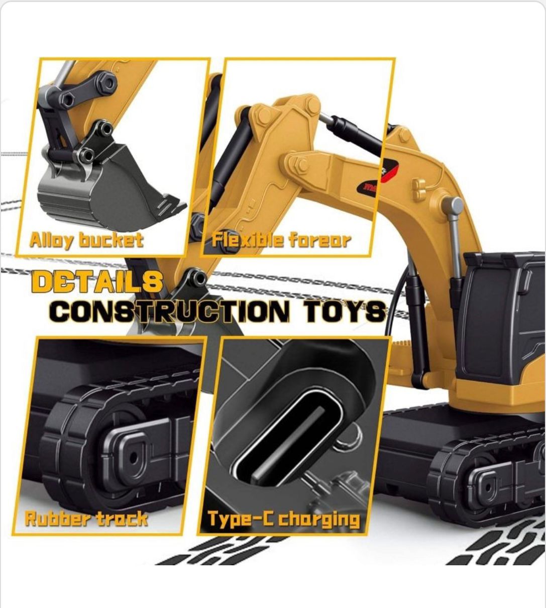Funkymit ™ Mini Excavator, Forklift & Dumptruck Toy