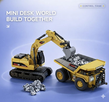 Funkymit ™ Mini Excavator, Forklift & Dumptruck Toy