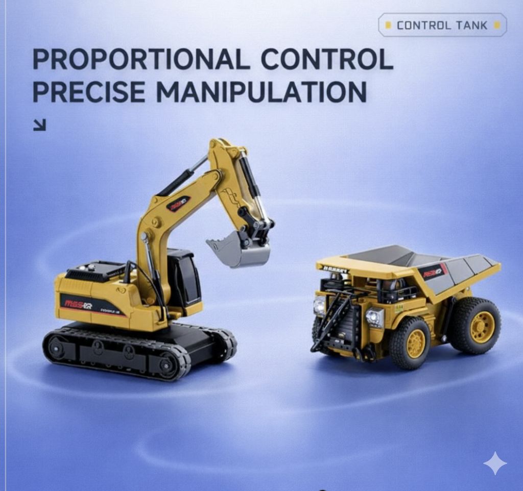 Funkymit ™ Mini Excavator, Forklift & Dumptruck Toy